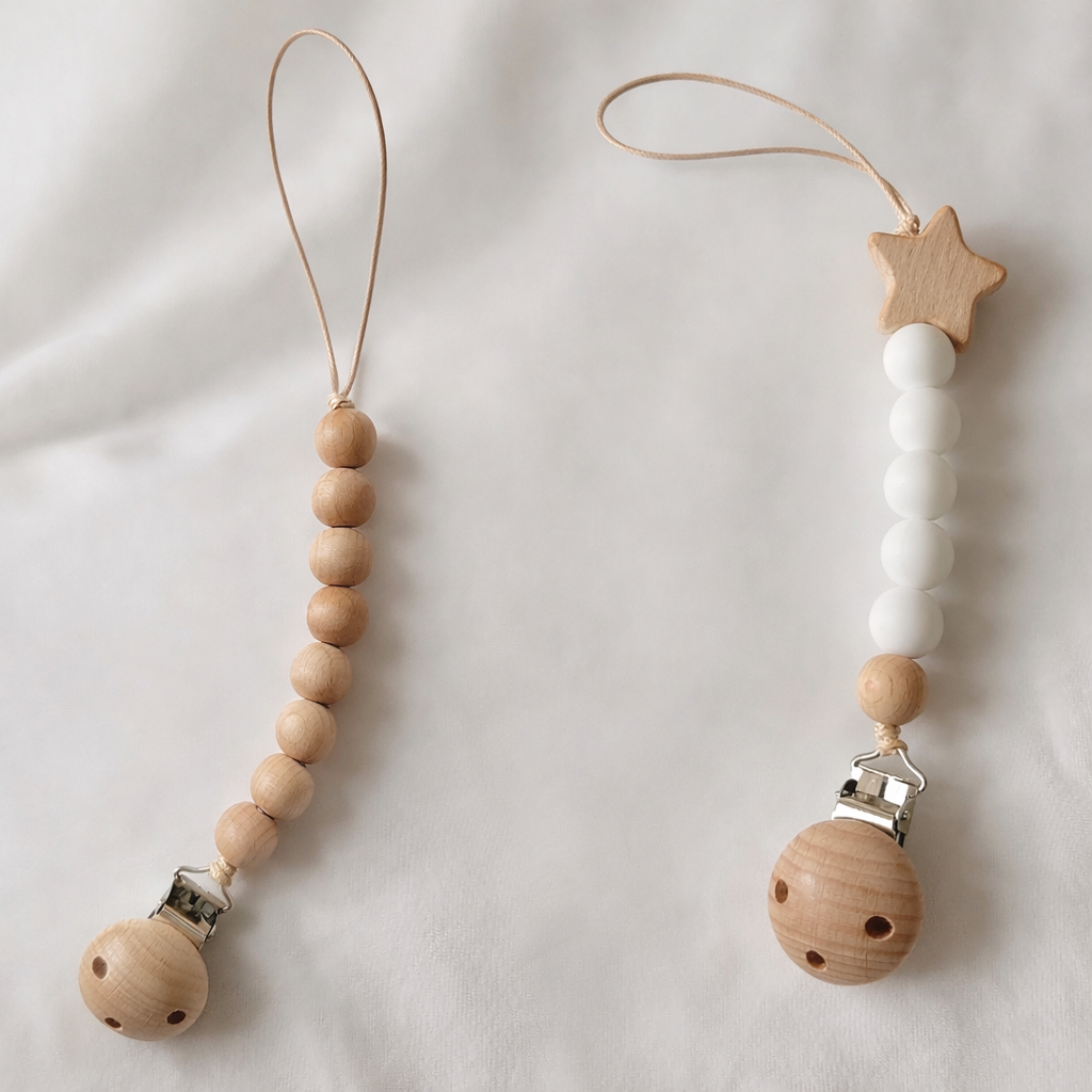 .Porta Chupete Madera